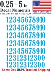 1-10 5x+ School Book Outdoor Vinyl Decal Numbers for Mailbox Door Address Locker