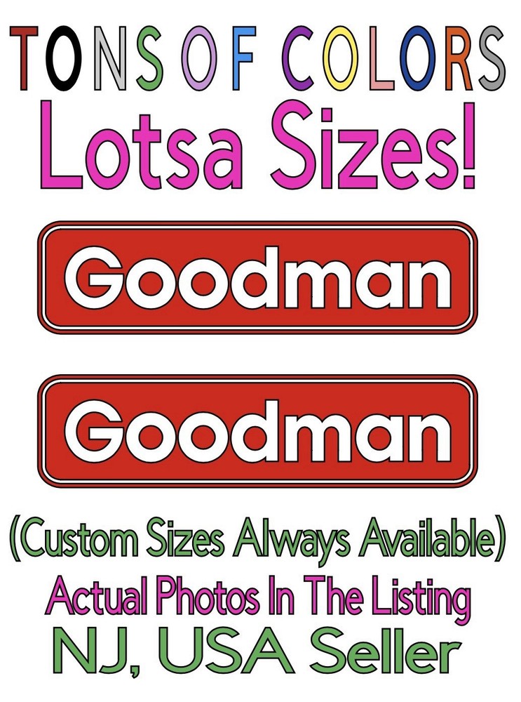 TWO Goodman HVAC Die Cut Vinyl Decals Thermostat Home Comfort Stickers Rectangle