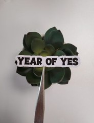 Year of Yes Text Sticker | Glossy Vinyl