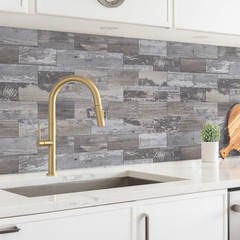 Azulejos Adhesivos Estilo Metro Madera Envejecida Para Bano Pack De 100