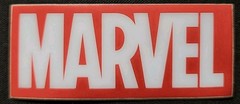 MARVEL STICKER “WHITE & RED LOGO” 3 1/2 X 1 1/2″ GLOSSY THICK WATERPROOF OUTDOOR
