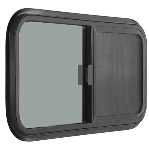 Horizontal RV Windows- 24″ W x 20″ H – Tinted Sliding RV Window with Net