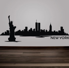 22″x44″ New York3 City Line NYC America Wall Sticker Decal Canada Vinyl BLACK