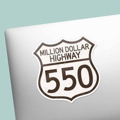 Colorado Million Dollar Highway 550 Sign Sticker – Rocky Mtn Decal for Laptop