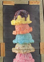 Food Challenge GIANT 5 Scoop Ice Cream Photo Door Wall Mural Poster 82.5” X 34”