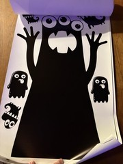 Monster Cartoon Vinyl Wall Decal Set, Removable, Black White, Modern, Any Room