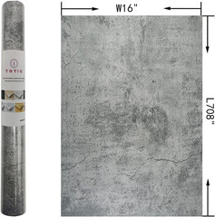 Gray Cement Contact Paper Matte Thick 16X708 Inch Grey Concrete Peel Stick