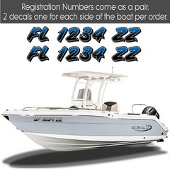 Boat Registration Numbers & Letters 2 Pack 3″ x 15″ Boat & Jetski Stickers GRB