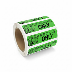 For Rectal Use Only Stickers 1.5×0.375 Green Funny Prank Labels 200 Roll Joke