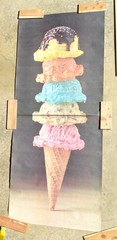 Food Challenge GIANT 5 Scoop Ice Cream Photo Door Wall Mural Poster 82.5” X 34”