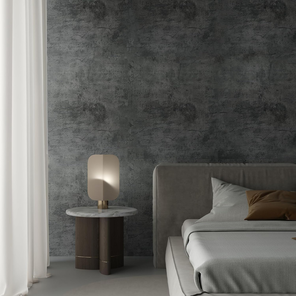 Gray Cement Contact Paper Matte Thick 16X708 Inch Grey Concrete Peel Stick