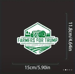 FARMERS for TRUMP Nation 2024 Political Patriotic USA MAGA 6” LARGE STICKER