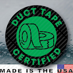 DUCT TAPE CERTIFIED Hard Hat Helmet Blue Collar Gag Prank Joke Sticker 2IN