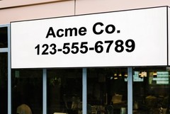 Two Line Business Storefront Custom Vinyl Sticker Decal Arial Bold Reversible