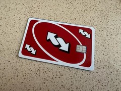 Red Reverse/Draw 4 Card Credit Card SMART Sticker Skin Decal – debit card Wrap