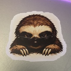 2 pcs Cartoon Sloth Vinyl Sticker Set, Pop Art, Animal Print, Decorative, Humor