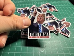 Trump “I DID THAT – I’M ALSO IN THE EPSTEIN FILES” Stickers -10pc- Decals