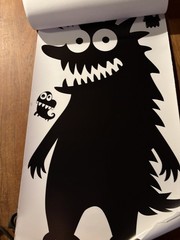 Monster Cartoon Vinyl Wall Decal Set, Removable, Black White, Modern, Any Room
