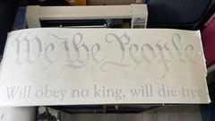 “We the people” Vinyl high tack sticker with original caligraphy from the const
