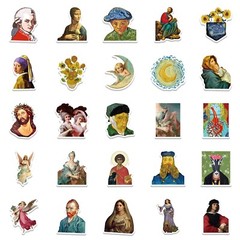 150pcs Famous Painting Vinyl Stickers, Artist Monet Van Gogh,0012345