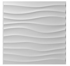 30 PIECES 3D Wall Panel Tile PVC Wave Wall Design White 11.7″ x 11.7″ Paintable