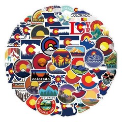 50pcs Colorado Stickers, Waterproof Non-residue Vinyl Stickers, #091