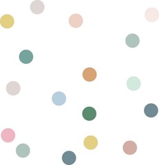 Polka Dots Pattern Decor Multicolor Circle Design Vinyl Home Wall Decal Sheet