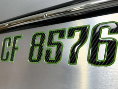 Carbon Fiber Green Boat & Jet Ski Registration Numbers 3D Raised Waterproof 3″