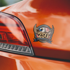 USA 250 Anniversary Bald Eagle Patriotic Vinyl Sticker Decal Car Window (3″x3″)