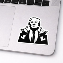President Donald Trump Middle Finger Flipping Bird Trump 2024 Decal/Sticker 01