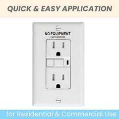 96Pcs NO Equipment Ground Protected Outlet Receptacle Stickers, Small 0.25 X 1.0