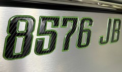 Carbon Fiber Green Boat & Jet Ski Registration Numbers 3D Raised Waterproof 3″