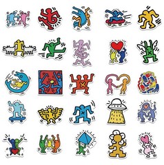 100pcs Waterproof Keith Haring Stickers, Artist STICKERS