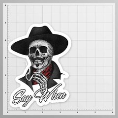 Say When Doc Holiday Sticker Decal Skeleton Skull Tombstone Quote 2 Pack West…