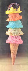 Food Challenge GIANT 5 Scoop Ice Cream Photo Door Wall Mural Poster 82.5” X 34”