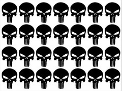 The Punisher Small 1″ Skull Vinyl Decals Phone Laptop Gun Helmet Stickers Sheet