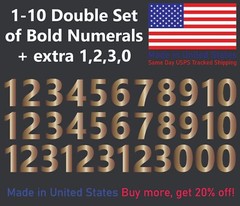 1-10 Bolston Bold Outdoor Vinyl Decal Numbers for Mailbox, Door, Address, Locker