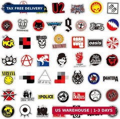 100PCS Rock Band Stickers Pack Vintage Punk Music Waterproof Vinyl Decals for La
