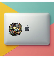 New York City NYC Abstract Art Fridge Magnet or Laptop Sticker