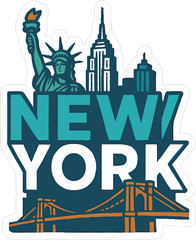 New York Sticker Decal Vinyl Die-Cut City Skyline Landmark Design