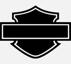 TWO Harley Shield Bar Vinyl Sticker Decals – various colors black orange white