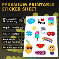 Lot A-SUB Printable Fabric Sticker Paper for Inkjet Waterproof Tearproof Durable