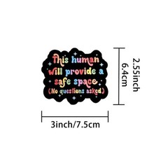 This Human Will Provide A Safe Space Sticker Pride LGBTQ 3x3in Free Shipping