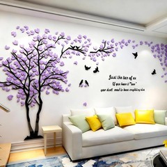 Elegant 3D Tree Wall Art – DIY Acrylic Family Tree Decal 98″x51″ Waterproof