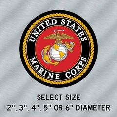United States Marine Corps Seal Black & Red Laminated Sticker Choose Size 2-6″