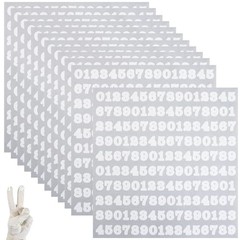 1920 Pieces Small Number Stickers, 1/2″ Waterproof Vinyl Self 1/2 Inch White