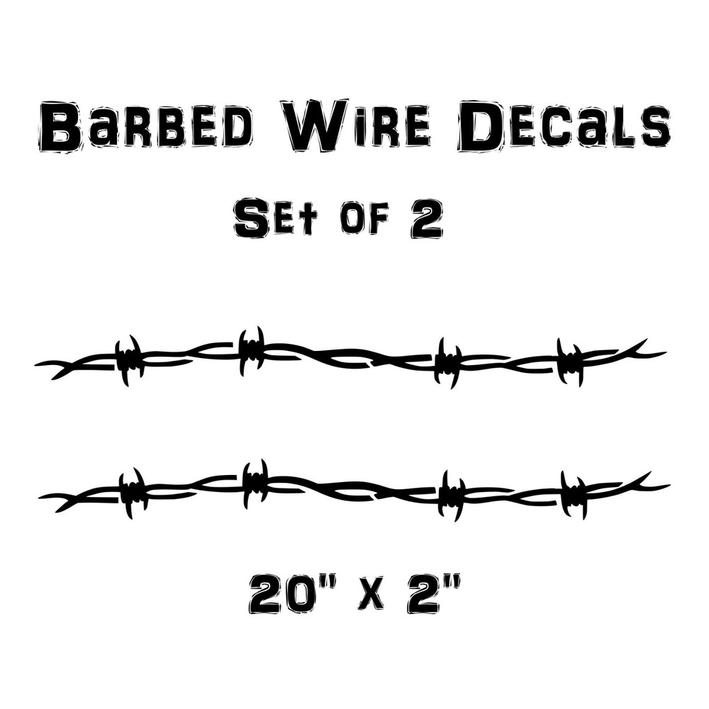 Barbed Wire Vinyl Decals Set of 2 – 20″ x 2″ each