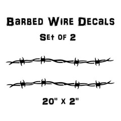 Barbed Wire Vinyl Decals Set of 2 – 20″ x 2″ each