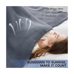 Guohaoi Knitted Weighted Blanket for Adults (Light Grey 60″x80″… USA FAST SHIP