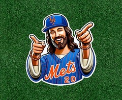 Jesus is a New York Mets fan vinyl sticker decal – several sizes available